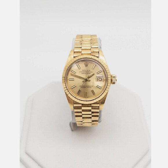 ROLEX DATEJUST Champagne PRESIDENT 18k Yellow Gold Ladies Watch main image 4